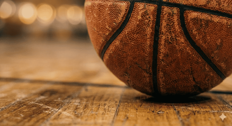 Primo piano di una palla da basket.