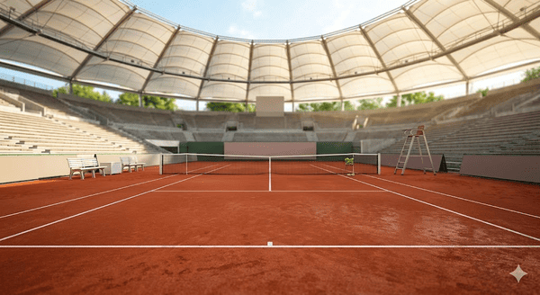 Cambo da Tennis in terra battuta in quel di Amburgo.