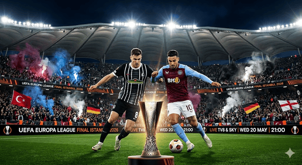Un giocatore del Friburgo ed uno dell'Aston Villa si contendolo la coppa dell'Europa League.