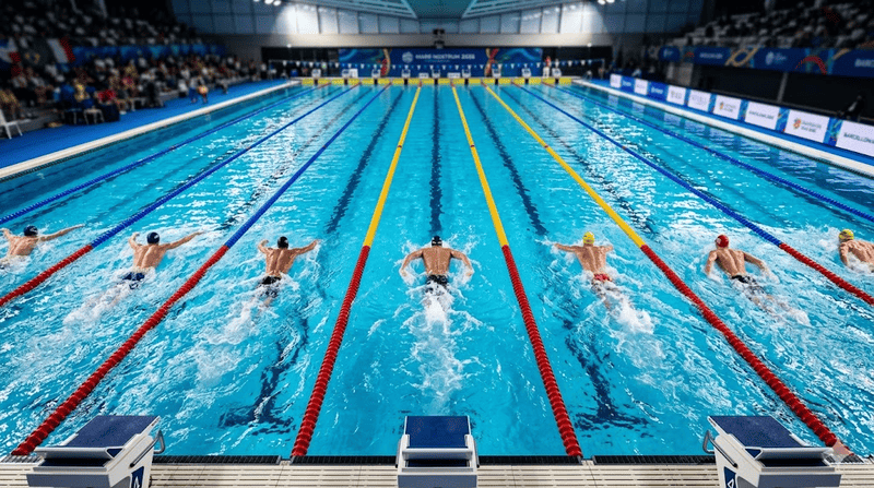 Fotografia panoramica della vasca in corsia della Piscina Sant Andreu per il Mare Nostrum 2026