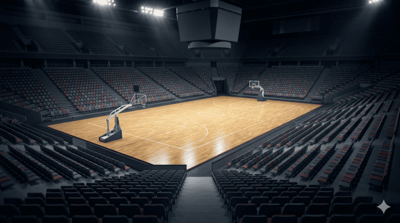 Palazzetto di basket vuoto Serie A2 tra Rieti e Cividale