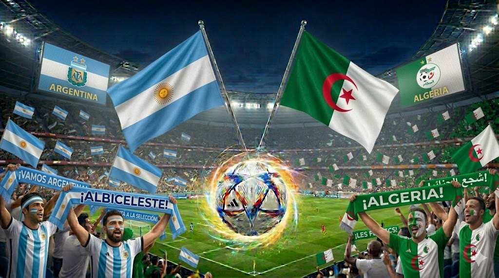 Tifosi di Argentina e Algeria prima della sfida dei Mondiali 2026.