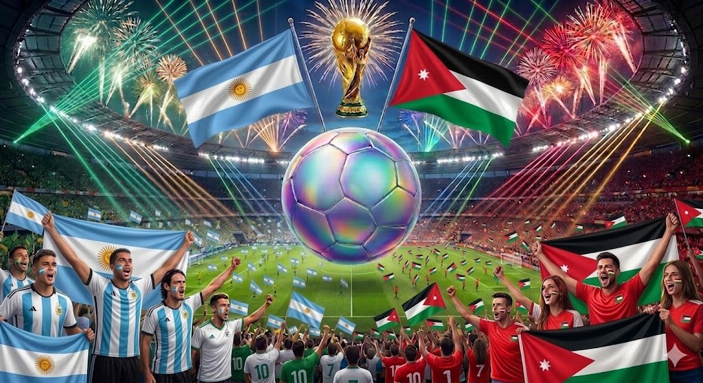 Tifosi di Argentina e Giordania allo stadio.