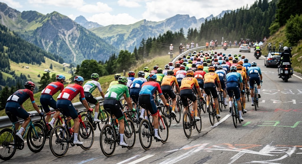 Gruppo di ciclisti professionisti al Circuit Franco-Belge 2026.