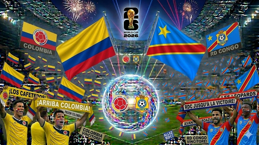 Tifosi di Colombia e Congo prima del match ai Mondiali di calcio 2026.