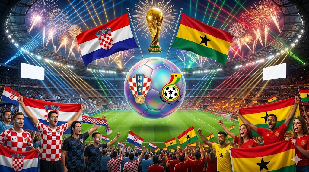 Tifosi di Croazia e Ghana in brodo di giuggiole prima del match.