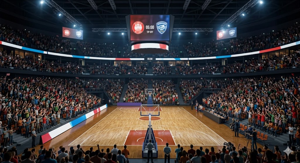 Forum di Assago in attesa di Gara 3 dei Playoff LBA tra Olimpia Milano e Brescia.