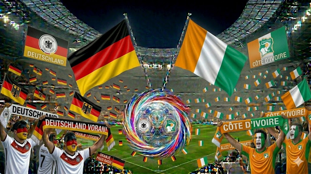 Tifosi di Germania e Costa d'Avorio prima del match.