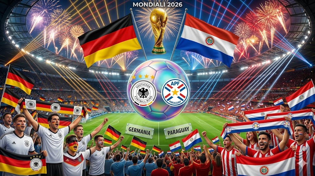 Tifosi sballati di Germania e Paraguay ai Mondiali 2026.
