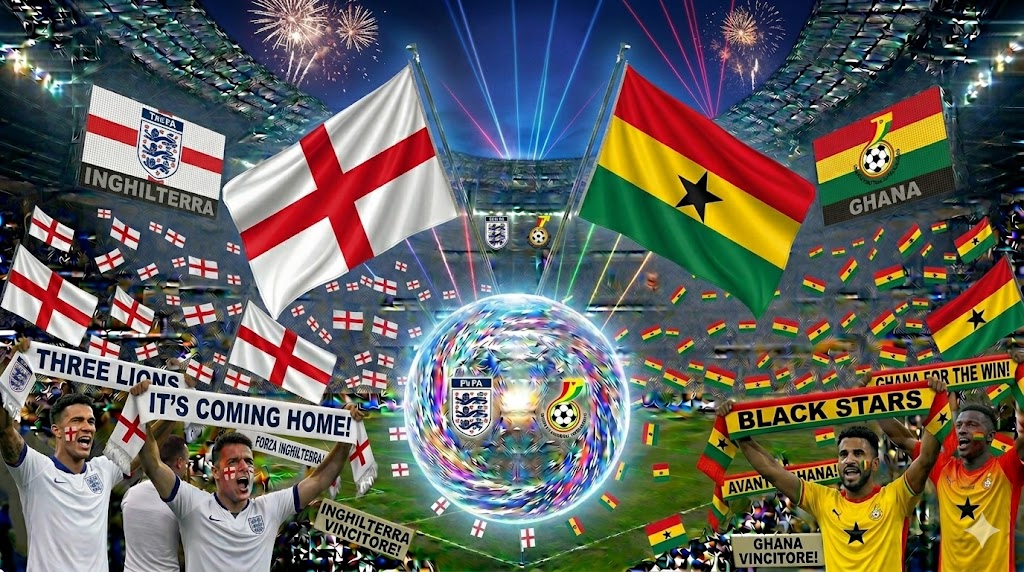 Supporters di Ghana e Inghilterra prima dei Mondiali 2026.