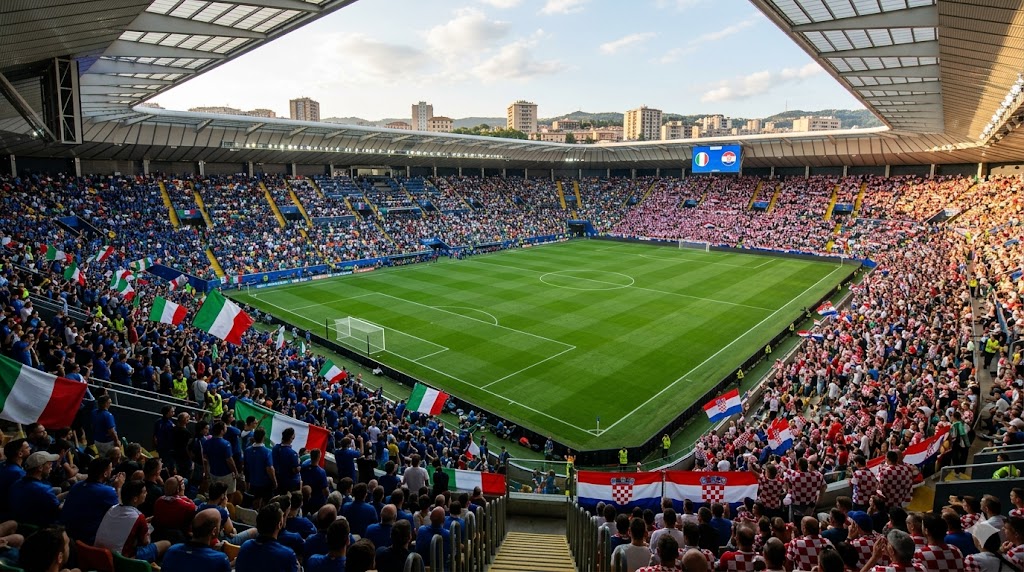 Stadio pieno di tifosi per la partita degli Europei U19.