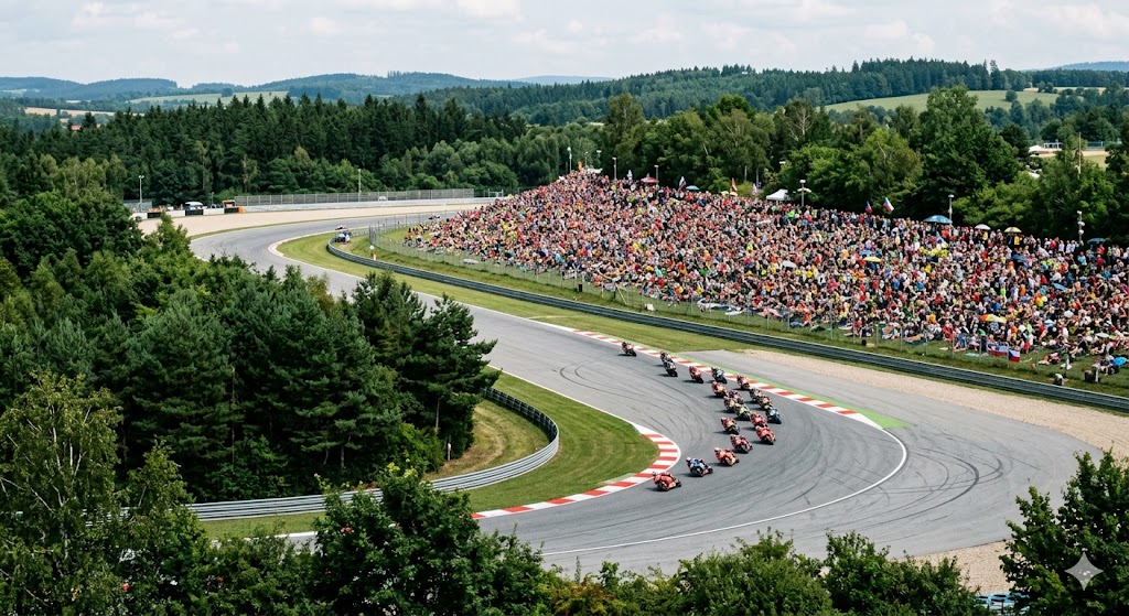 Gara di MotoGP in corso sul tracciato di Brno durante la stagione 2026.