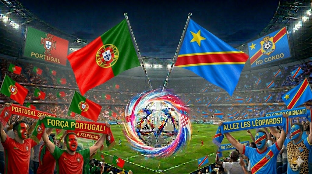 Tifosi di Portogallo e Congo si esaltano prima del fischio d'inizio.