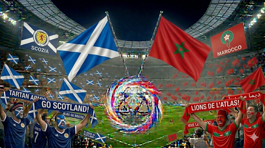 Tifosi di Scozia e Marocco prima della partita dei Mondiali 2026.