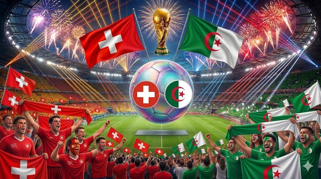 Tifosi di Algeria e Svizzera prima del fischio d'inizio.