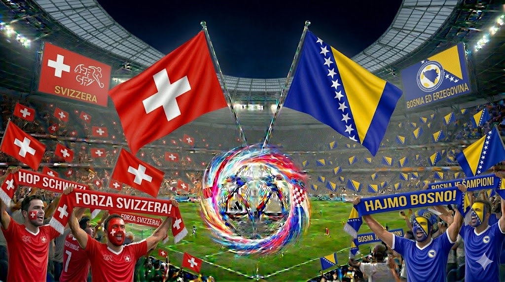 Tifosi di Svizzera e Bosnia prima dei Mondiali 2026.