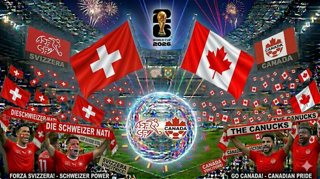 Tifosi di Svizzera e Canada prima della partita.