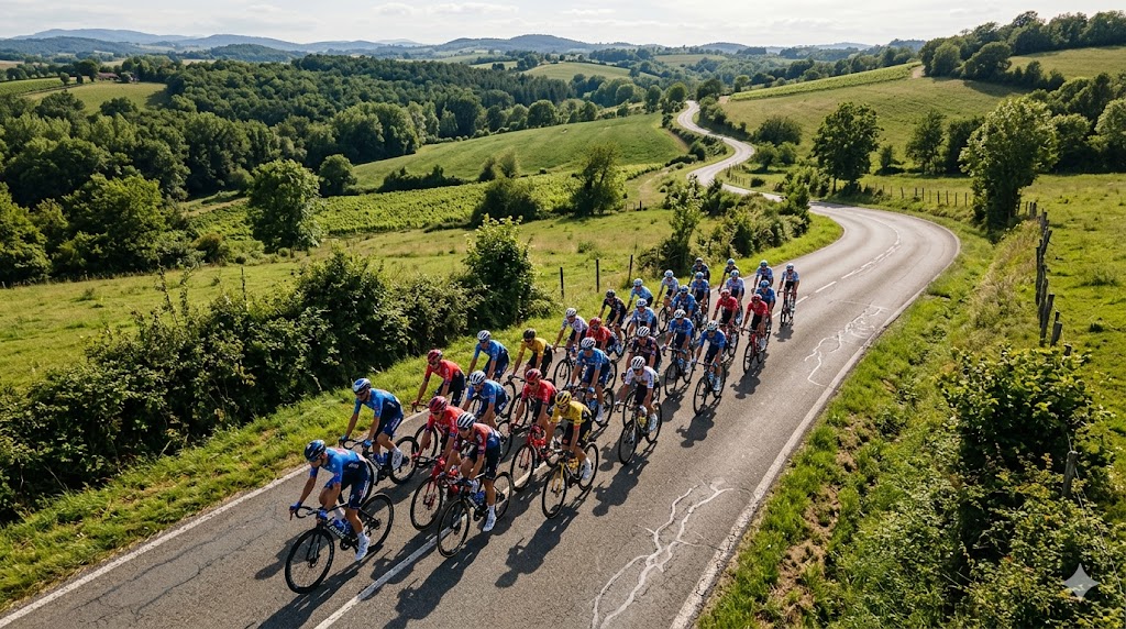 Gruppetto in fuga al Tour de France 2026.