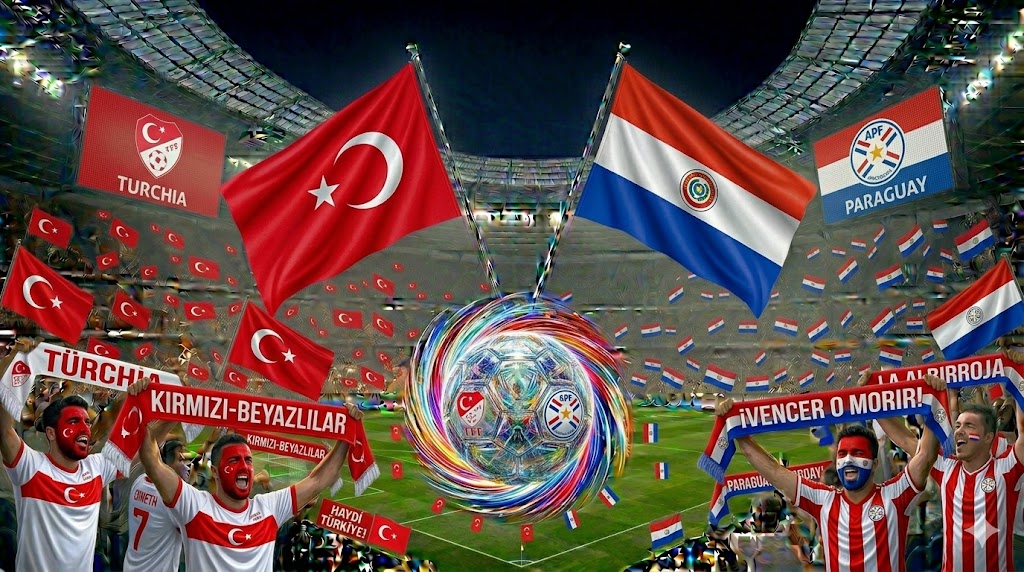 Tifosi di Turchia e Paraguay prima del calcio d'inizio.