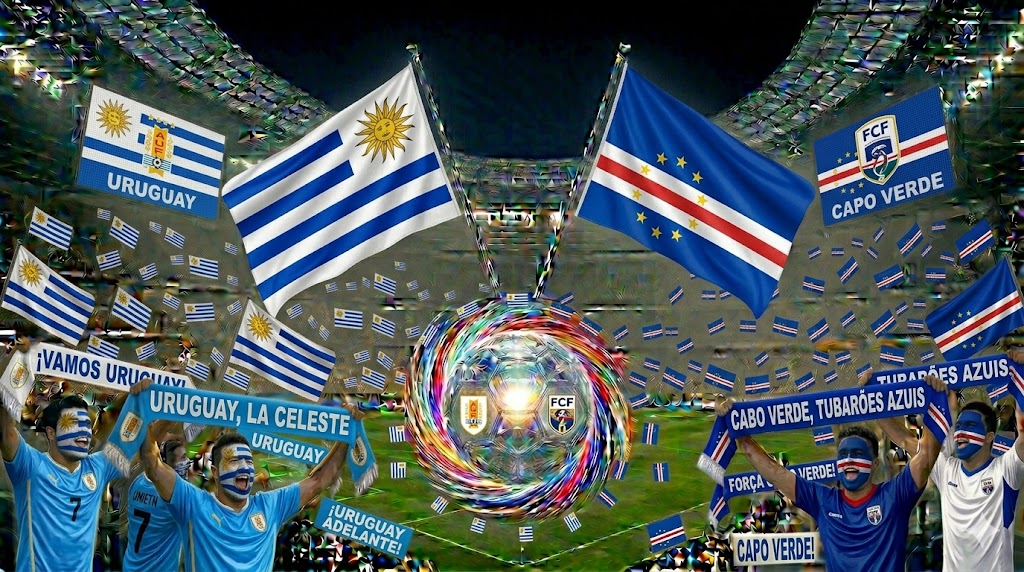 Tifosi di Uruguay e Capo Verde prima della partita.
