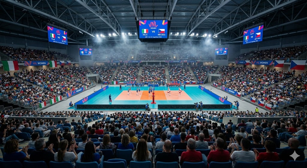 Partita in corso alla VNL 2026 tra Italia e Cechia. Si gioca nelle Filippine.