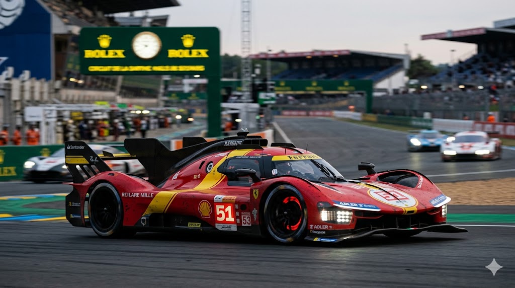 Ferrari WEC impegnata nella 24 ore di Le Mans.