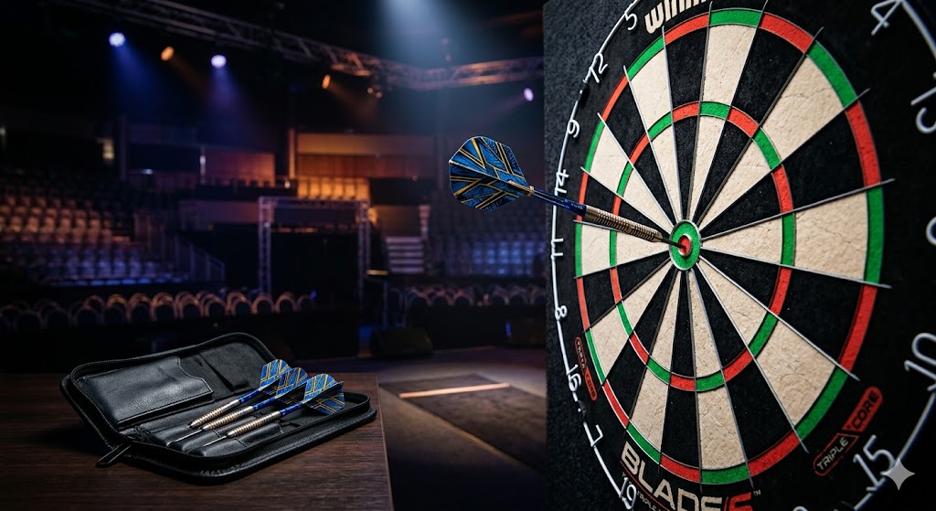 Bersaglio di freccette e palazzetto di Francoforte pronto per la World Cup of Darts 2026