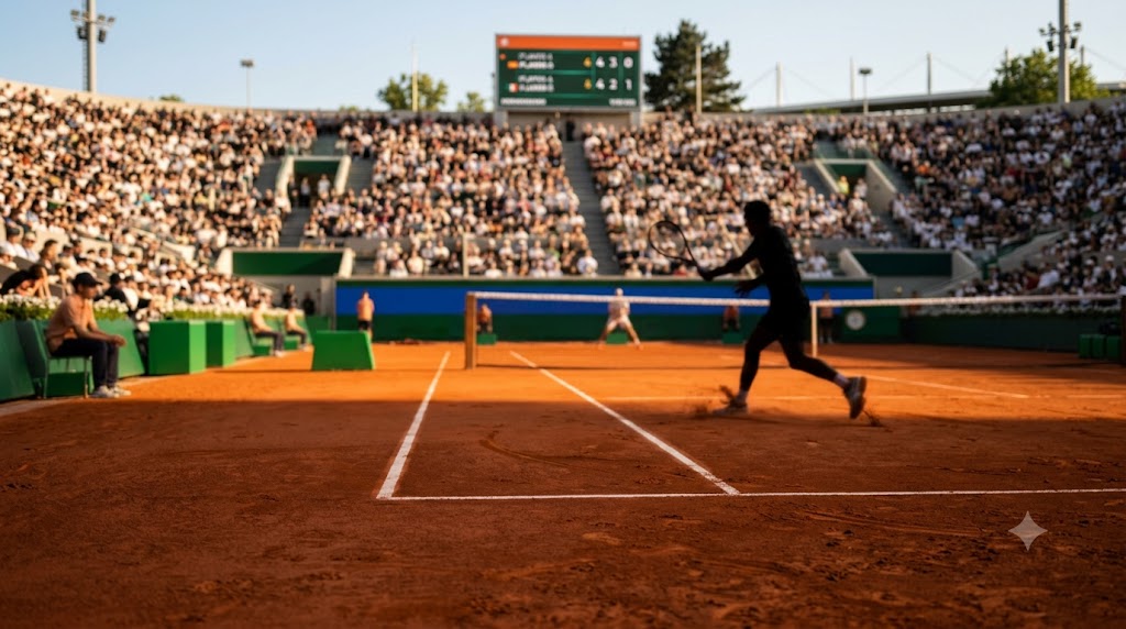 Tennisti si sfidano sulla terra rossa di Umago.