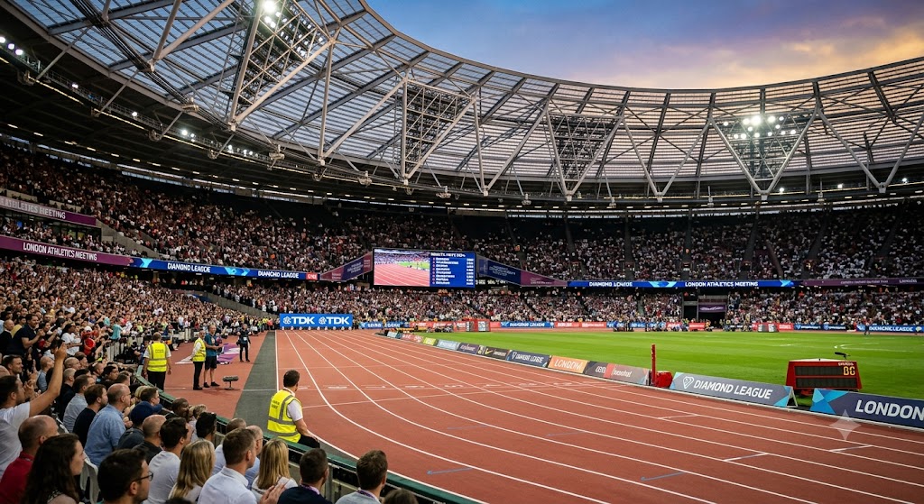 Stadio di Londra durante la Diamond League 2026.