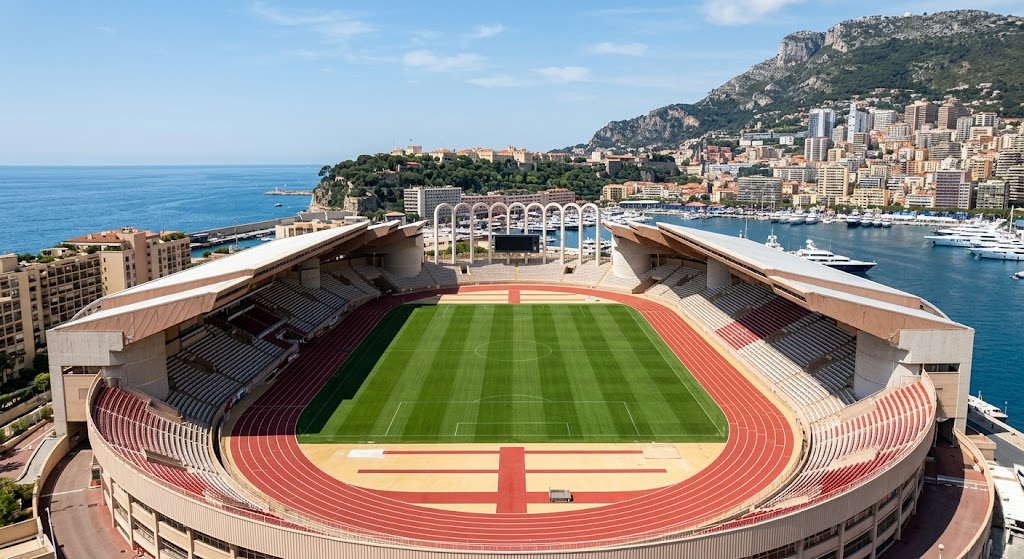 Stadio di atletica di Montecarlo visto dall'alto.