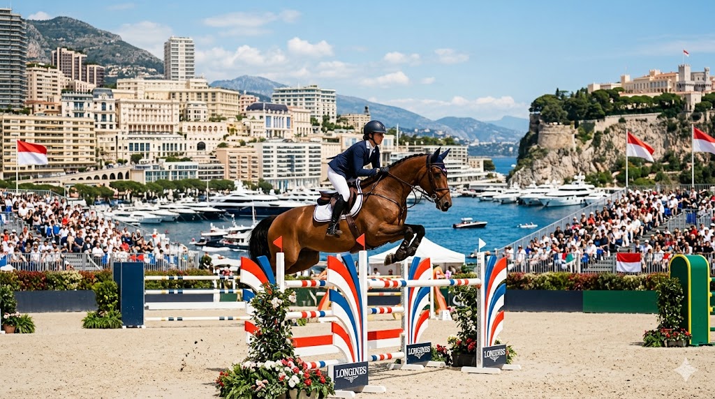 Salto a ostacoli nel principato di Monaco.