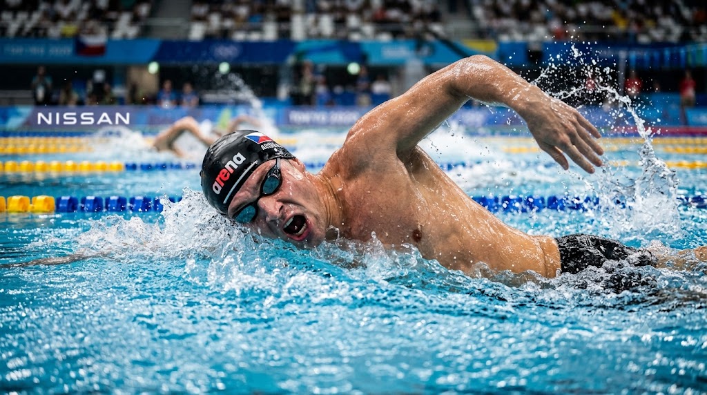 Europei Nuoto vasca 2026, atleta ceca impegnato nello stile libero.