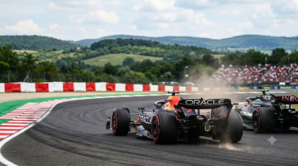 Monoposto di F1 durante il GP di Ungheria.