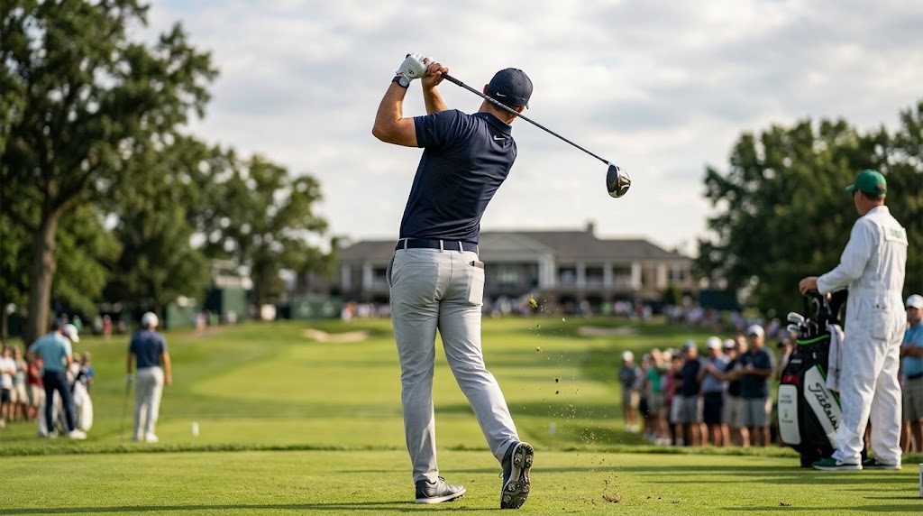 Giocatore di Golf professionistico impegnato in una tappa del PGA Tour