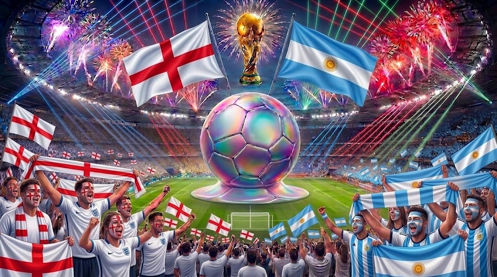 Tifosi di Inghilterra e Argentina prima della sfida ai Mondiali 2026.