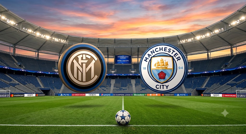 Manchester City Inter amichevole, gli stemmi delle due compagini.