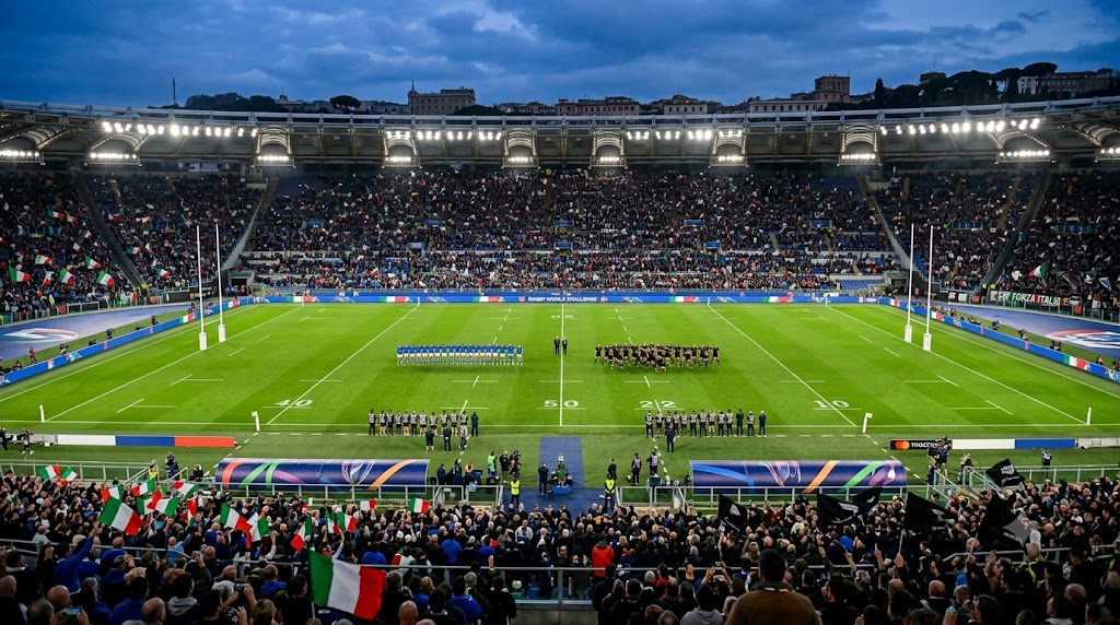 Tutto pronto per il match tra Italia e All Blacks per la Nations Championsip di rugby.