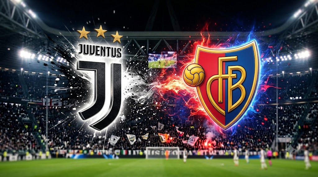 Stemmi di Juventus e Basilea per presentare una sfida amichevole.