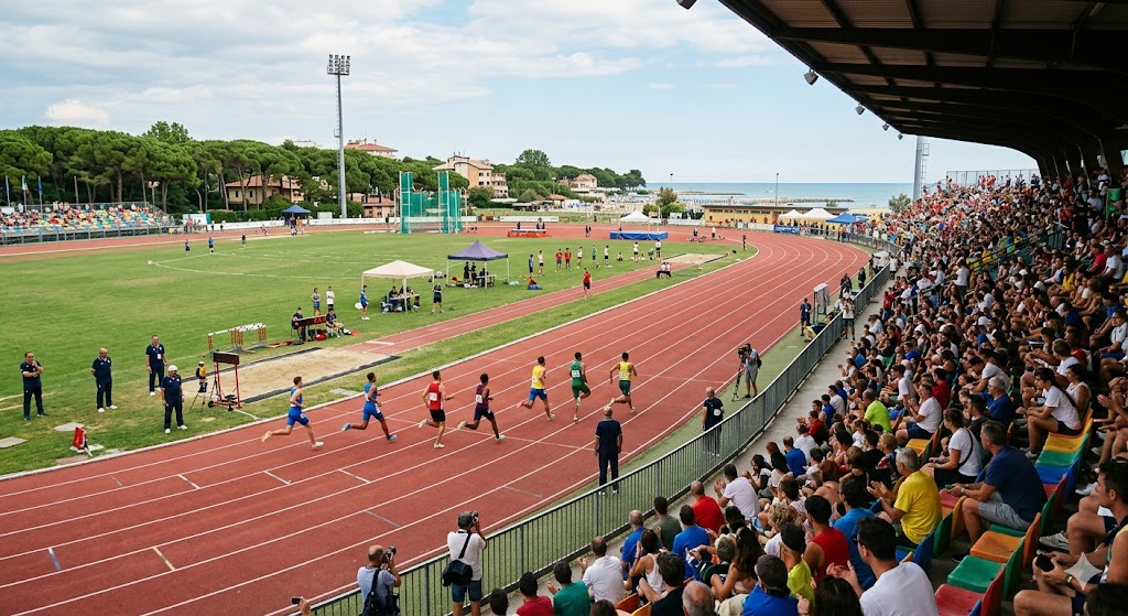 Atleti in pista nel meeting di Lignano Sabbiadoro 2026.