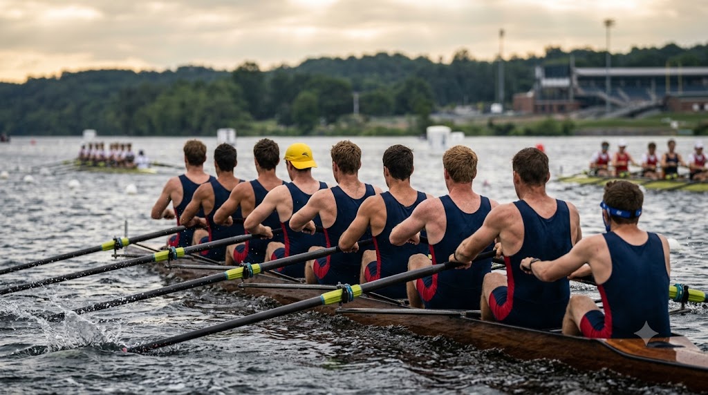 Equipaggio di canottaggio impegnato ai Mondiali U23.