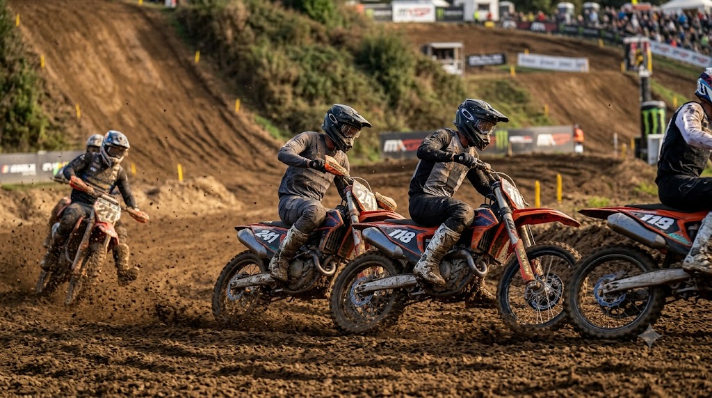 Gara di Motocross sul circuito Inglese di Foxhills.