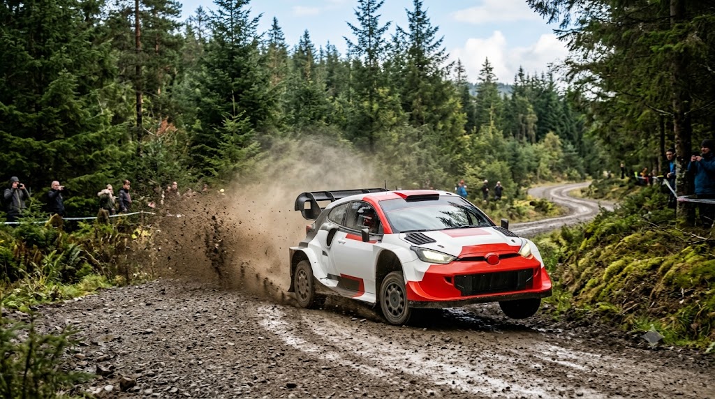 Auto impegnata nel WRC Rally di Estonia.