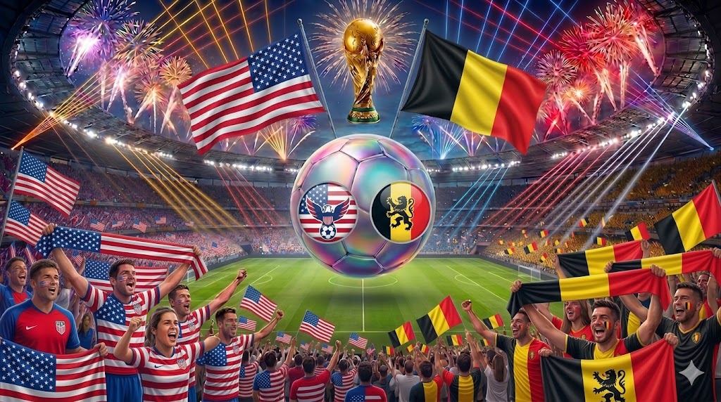 Tifosi di USA e Belgio allo stadio.