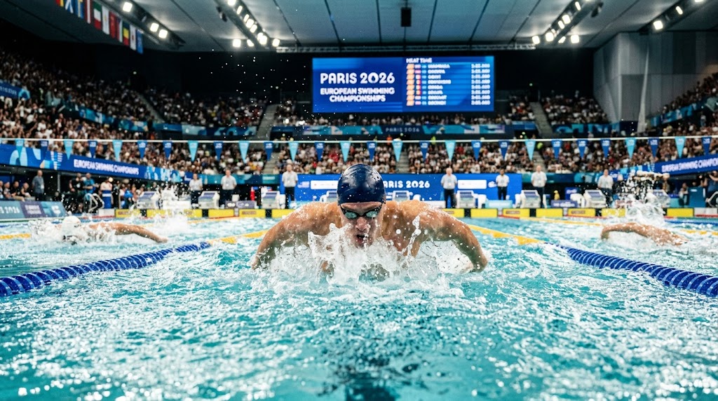 Europei Nuoto 2026 programma 10 agosto, atleta nuota a farfalla.