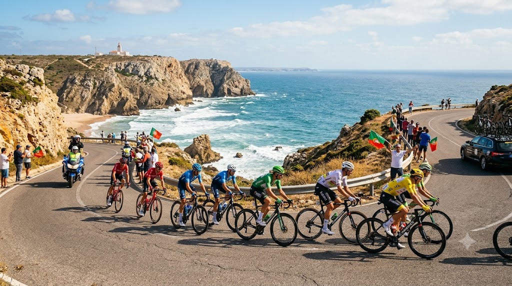 Giro del Portogallo 2026, atleti impegnati in una salita.