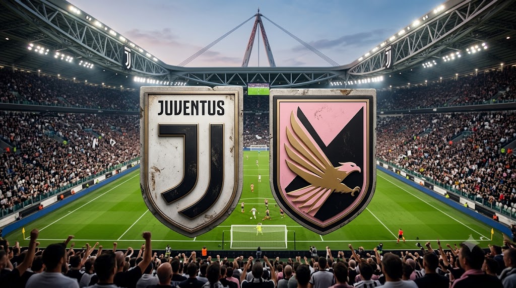 Amichevole Juventus Palermo, i loghi delle due squadre.