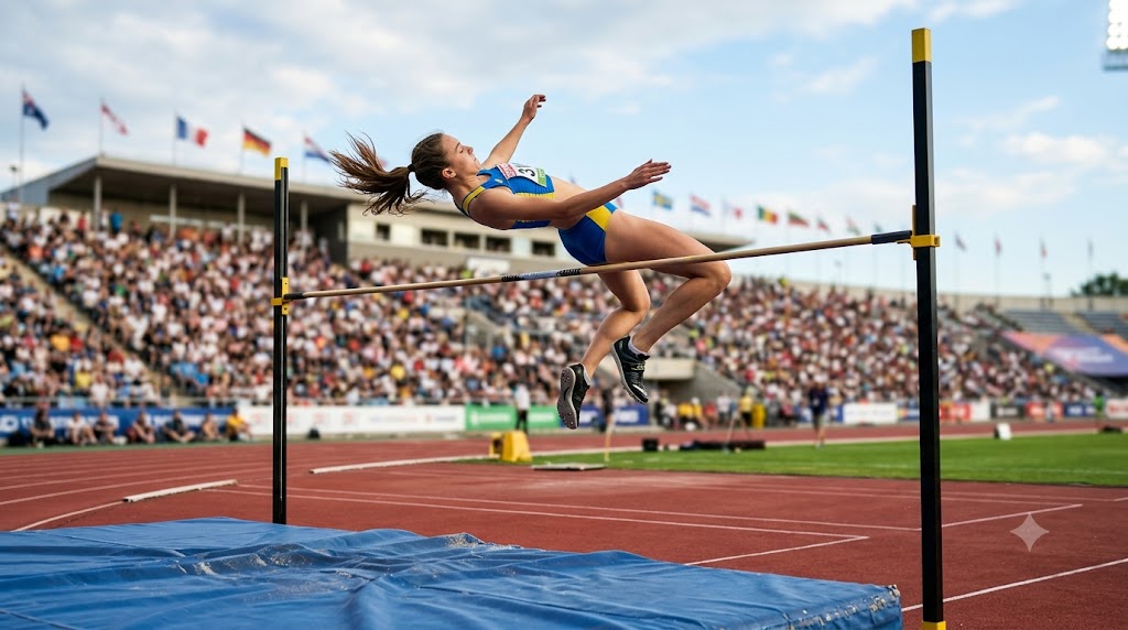 Mondiali atletica U20 Programma 9 agosto. Atleta salta in alto.