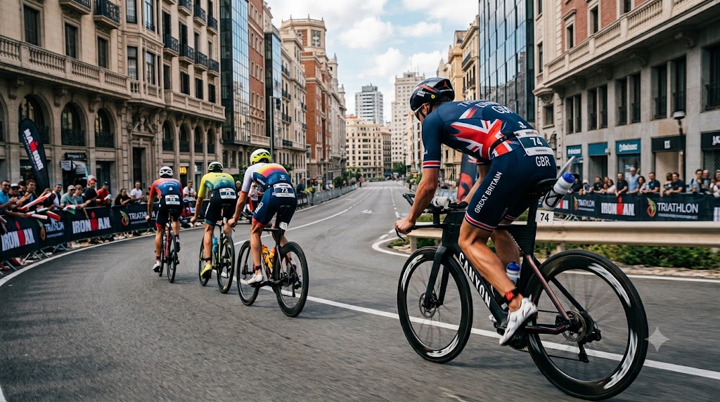 Triathlon Coppa del Mondo Asuncion 2026 atleta britannico nella frazione ciclistica.