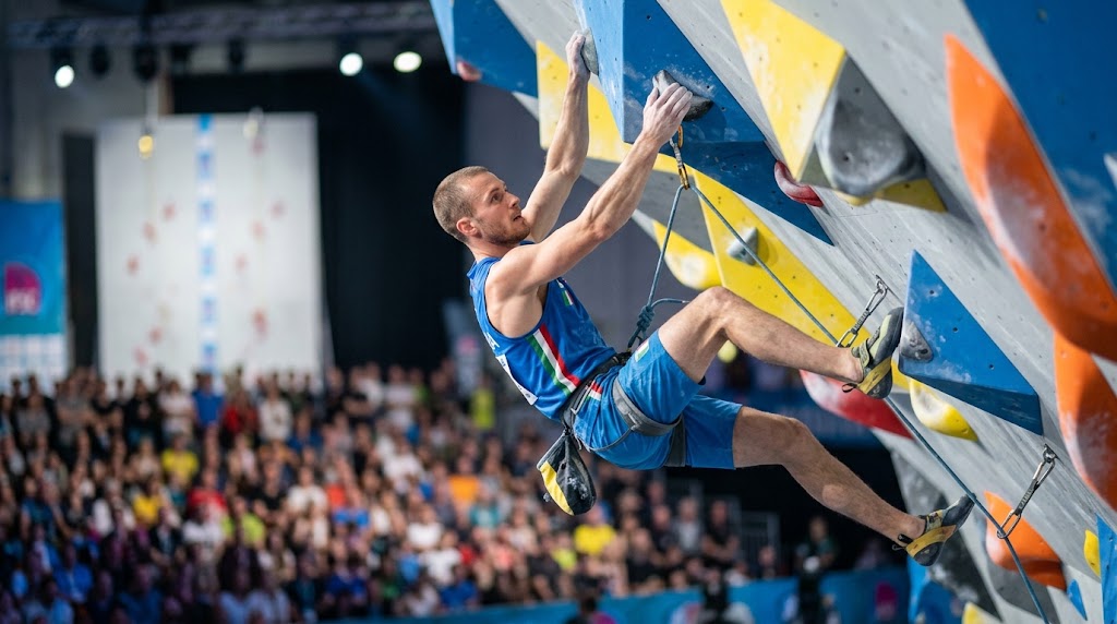 Arrampicata Lead World Series Koper 2026, italiano impegnato nella sua gara.